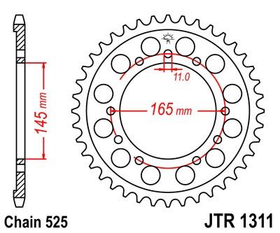 Řetězová rozeta JT JTR 1311-45 45 zubů, 525