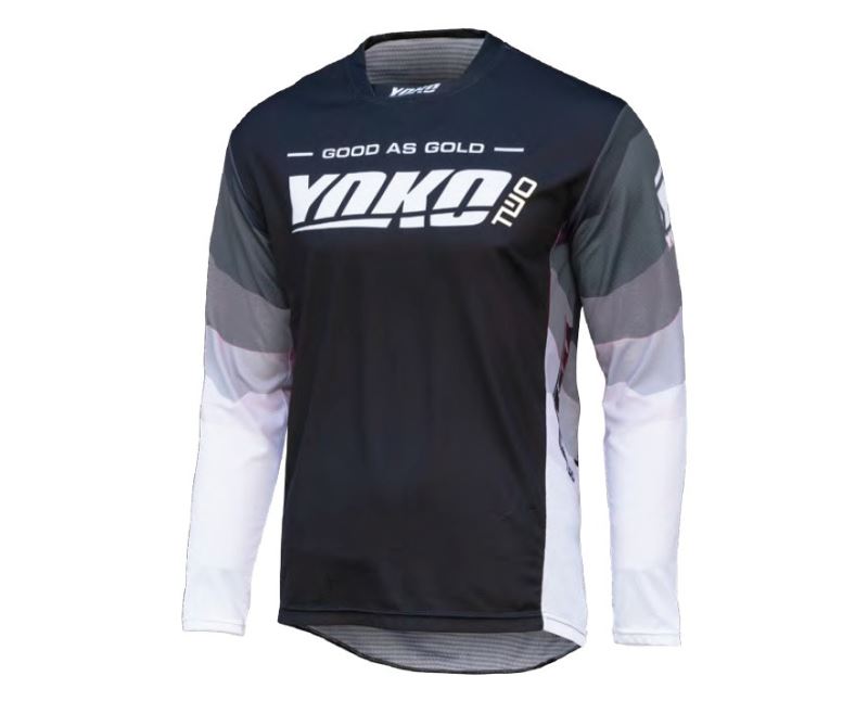 Motokrosový dres YOKO TWO černo/bílo/šedé