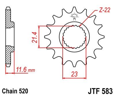 Řetězové kolečko JT JTF 583-13 13 zubů, 520