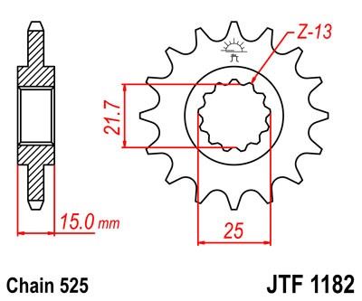 Řetězové kolečko JT JTF 1182-14 14 zubů, 525