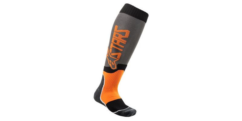 ponožky MX PLUS-2 2022, ALPINESTARS (šedá/oranžová fluo)