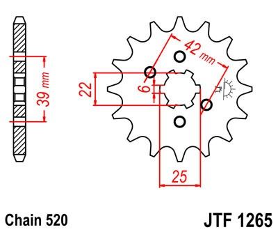 Řetězové kolečko JT JTF 1265-12 12 zubů, 520