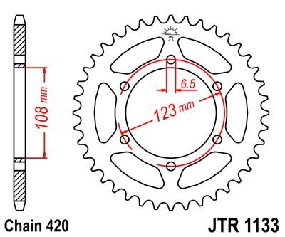 Řetězová rozeta JT JTR 1133-53 53 zubů, 420