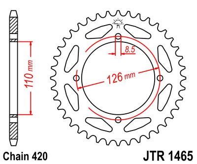 Řetězová rozeta JT JTR 1465-46 46 zubů, 420