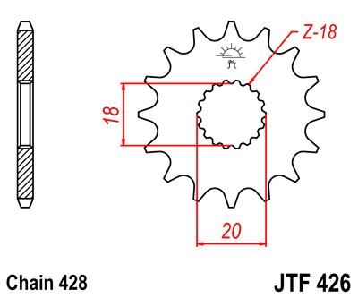 Řetězové kolečko JT JTF 426-16 16 zubů, 428