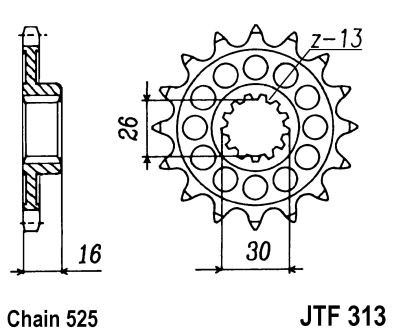 Řetězové kolečko JT JTF 313-15 15 zubů, 525