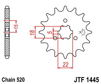 Řetězové kolečko JT JTF 1445-14 14 zubů, 520