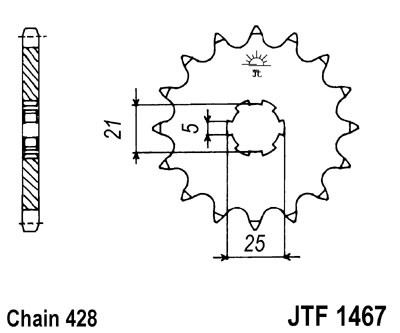 Řetězové kolečko JT JTF 1467-13 13 zubů, 428