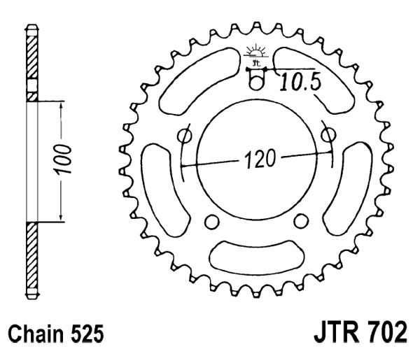 Řetězová rozeta JT JTR 702-42 42 zubů, 525