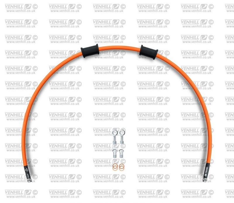 Hadice přední brzdy sada Venhill POWERHOSEPLUS YAM-2002FS-OR (1 hadice v sadě) oranžové hadice, nerezové koncovky