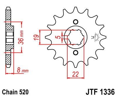 Řetězové kolečko JT JTF 1336-12 12 zubů, 520