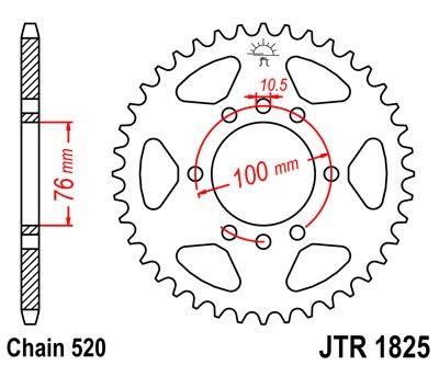 Řetězová rozeta JT JTR 1825-43 43 zubů, 520