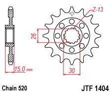 Řetězové kolečko JT JTF 1404-17 17 zubů, 520