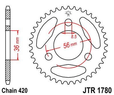 Řetězová rozeta JT JTR 1780-28 28 zubů, 420