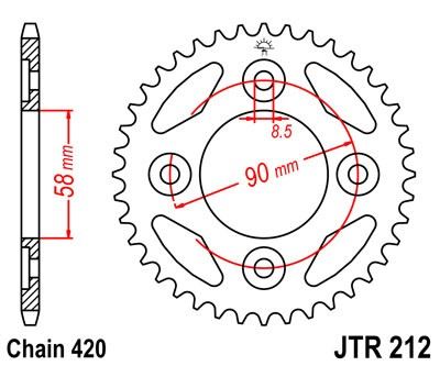 Řetězová rozeta JT JTR 212-34 34 zubů, 420