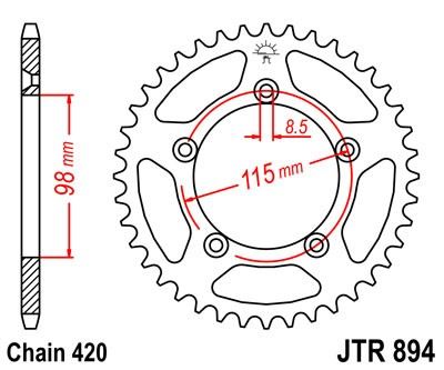 Řetězová rozeta JT JTR 894-50 50 zubů, 420