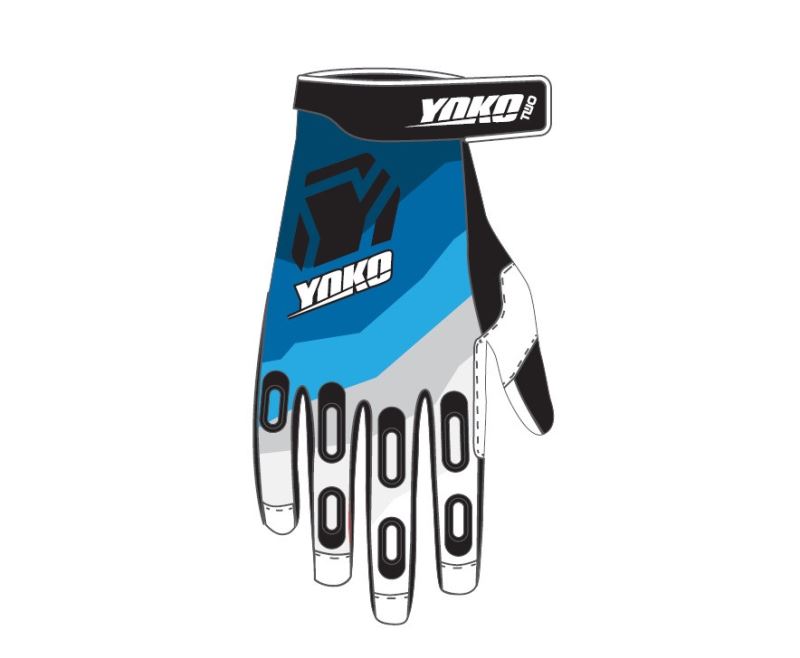 Motokrosové rukavice YOKO TWO černo/bílo/modré