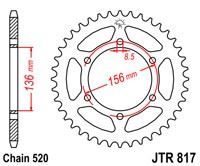 Řetězová rozeta JT JTR 817-46 46 zubů, 520