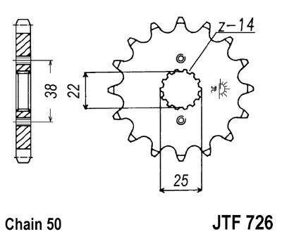 Řetězové kolečko JT JTF 726-15 15 zubů, 530