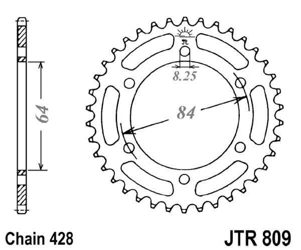 Řetězová rozeta JT JTR 809-53 53 zubů, 428