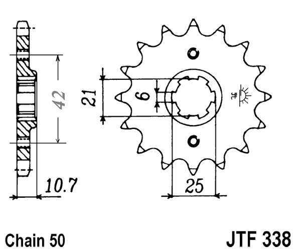 Řetězové kolečko JT JTF 338-16 16 zubů, 530