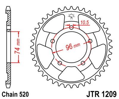 Řetězová rozeta JT JTR 1209-42 42 zubů, 520