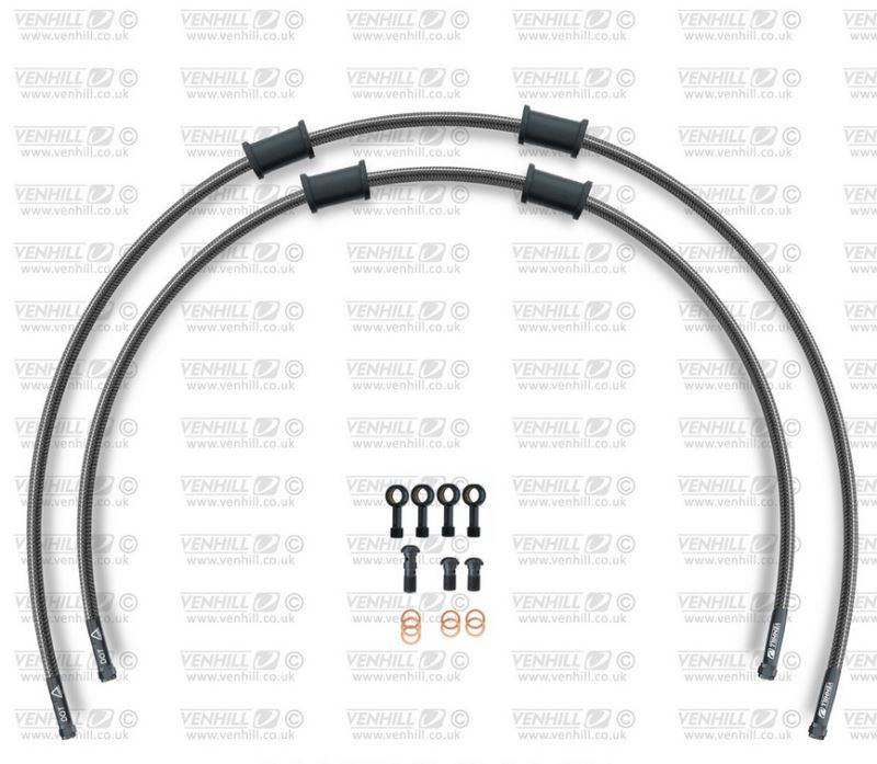 STANDARD Hadice přední brzdy sada Venhill POWERHOSEPLUS YAM-9002FB-CB (2 hadice v sadě) karbonové hadice, černé koncovky