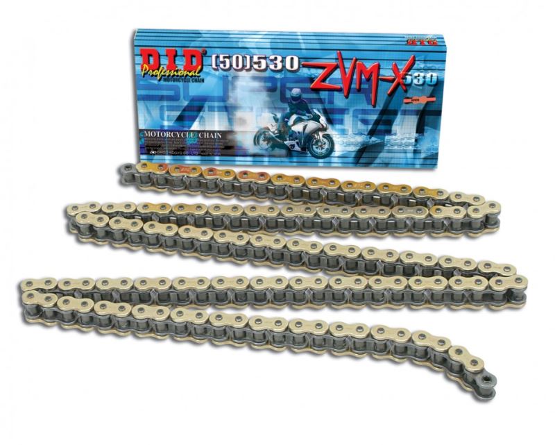 ZVM-X série X-Kroužkový řetěz D.I.D Chain 530ZVM-X2 122 L Zlatá/Zlatá