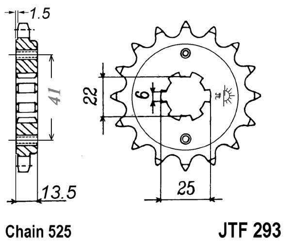 Řetězové kolečko JT JTF 293-15 15 zubů, 525