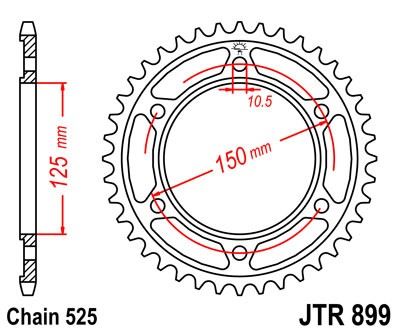 Řetězová rozeta JT JTR 899-45 45 zubů, 525