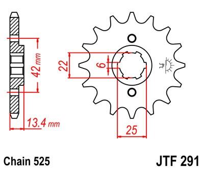 Řetězové kolečko JT JTF 291-17 17 zubů, 525