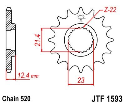 Řetězové kolečko JT JTF 1593-14 14 zubů, 520