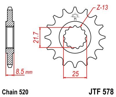 Řetězové kolečko JT JTF 578-15 15 zubů, 520