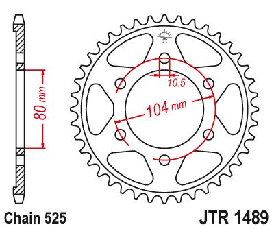 Řetězová rozeta JT JTR 1489-44 44 zubů, 525