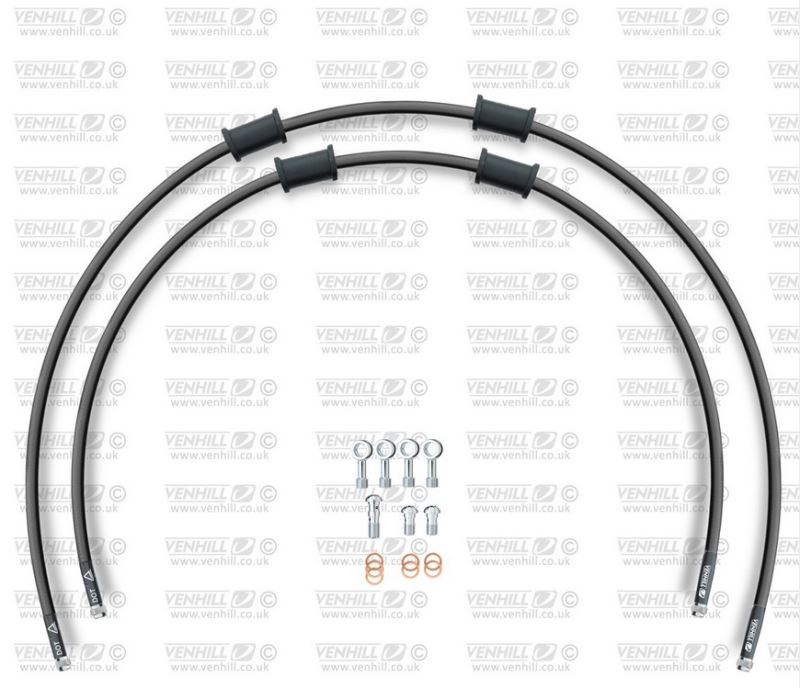 STANDARD Hadice přední brzdy sada Venhill POWERHOSEPLUS SUZ-5010FS-BK (2 hadice v sadě) černé hadice, nerezové koncovky