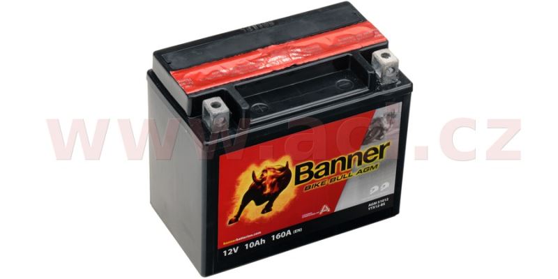 baterie 12V, YTX12-BS, 10Ah, 160A, BANNER Bike Bull AGM 150x87x131