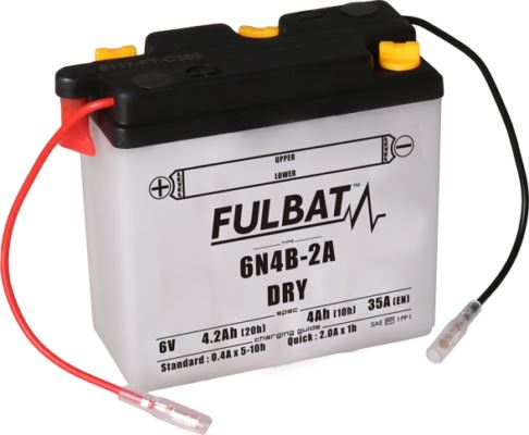 Konvenční motocyklová baterie FULBAT 6N4B-2A Včetně balení kyseliny