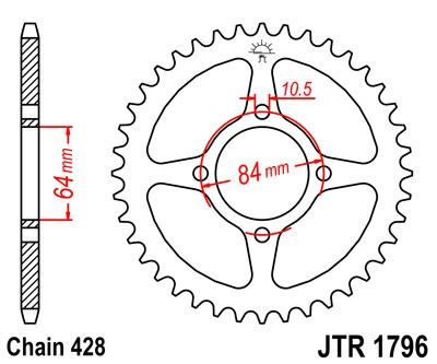 Řetězová rozeta JT JTR 1796-49 49 zubů, 428
