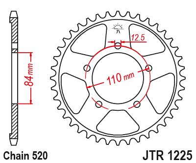 Řetězová rozeta JT JTR 1225-40 40 zubů, 520