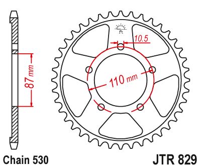 Řetězová rozeta JT JTR 829-43 43 zubů, 530
