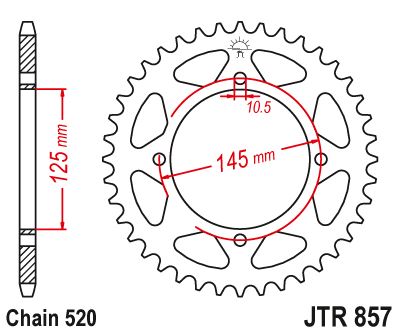 Řetězová rozeta JT JTR 857-39 39 zubů, 520