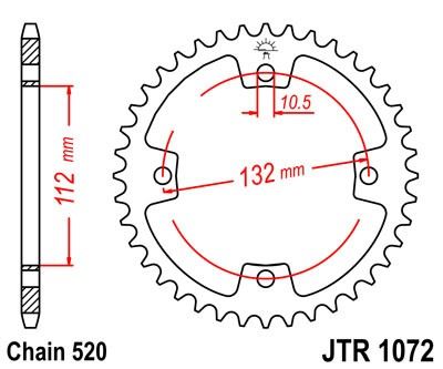 Řetězová rozeta JT JTR 1072-38 38 zubů, 520