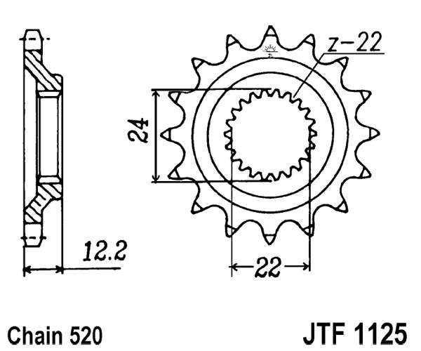 Řetězové kolečko JT JTF 1125-16 16 zubů, 520