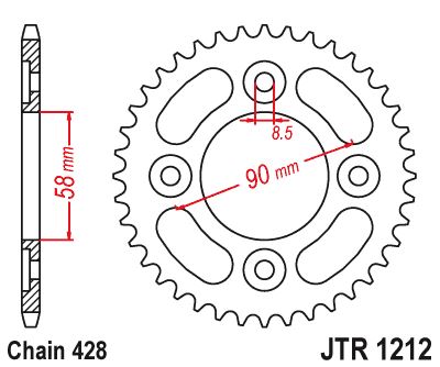 Řetězová rozeta JT JTR 1212-35 35 zubů, 428