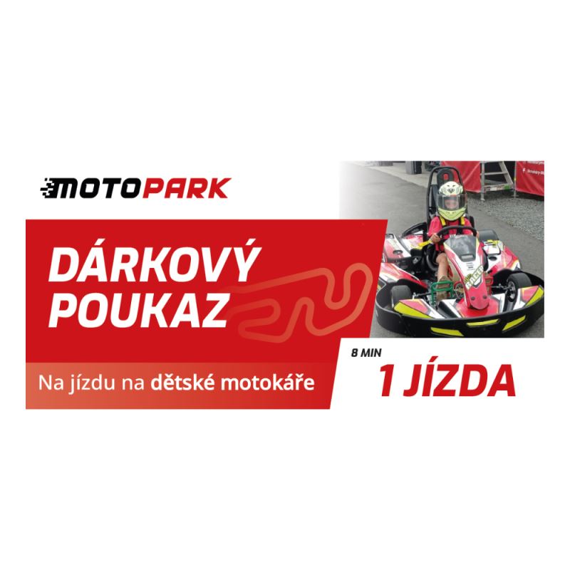 Dárkový poukaz MOTOPARK na 1 jízdu v dětské motokáře (8 minut)