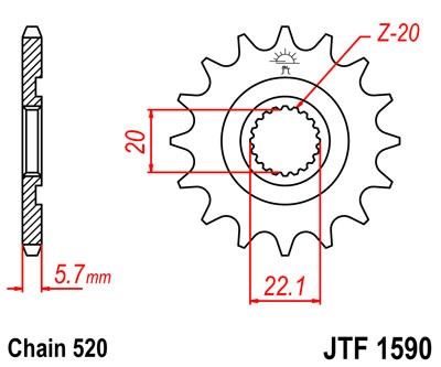 Řetězové kolečko JT JTF 1590-12 12 zubů, 520