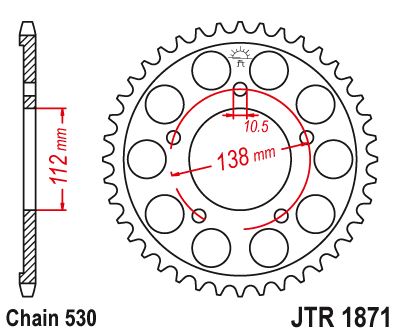 Řetězová rozeta JT JTR 1871-48 48 zubů, 530