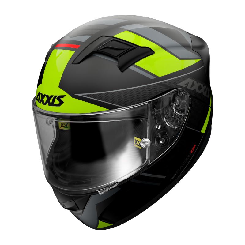 Integrální helma AXXIS GP RACER SV FIBER SOLID fluo žlutá