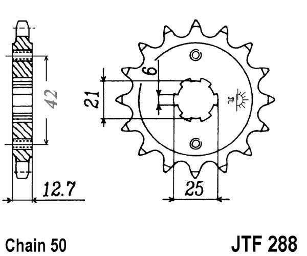 Řetězové kolečko JT JTF 288-18 18 zubů, 530