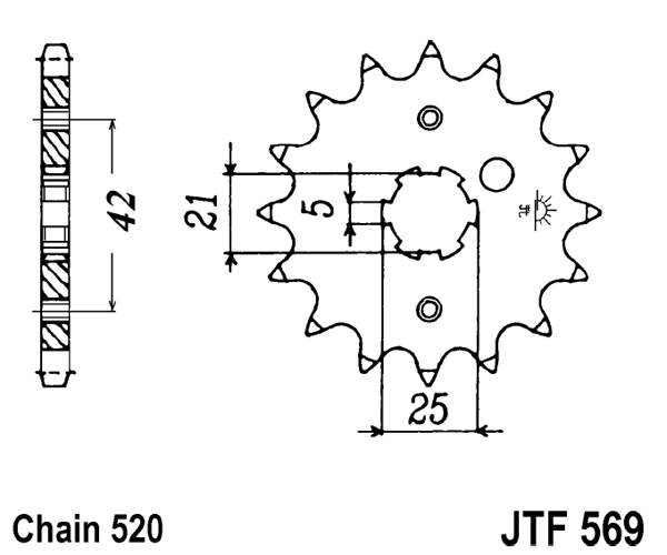 Řetězové kolečko JT JTF 569-15 15 zubů, 520
